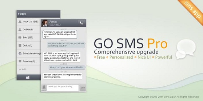 GO SMS Pro pentru Android